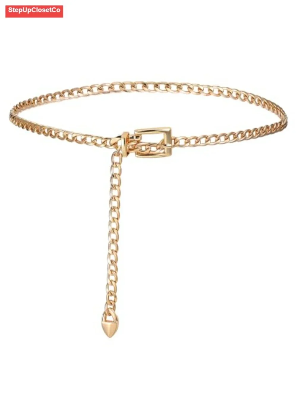 Adjustable Metal Waist Chain Belt for Women Gold Dress Belt